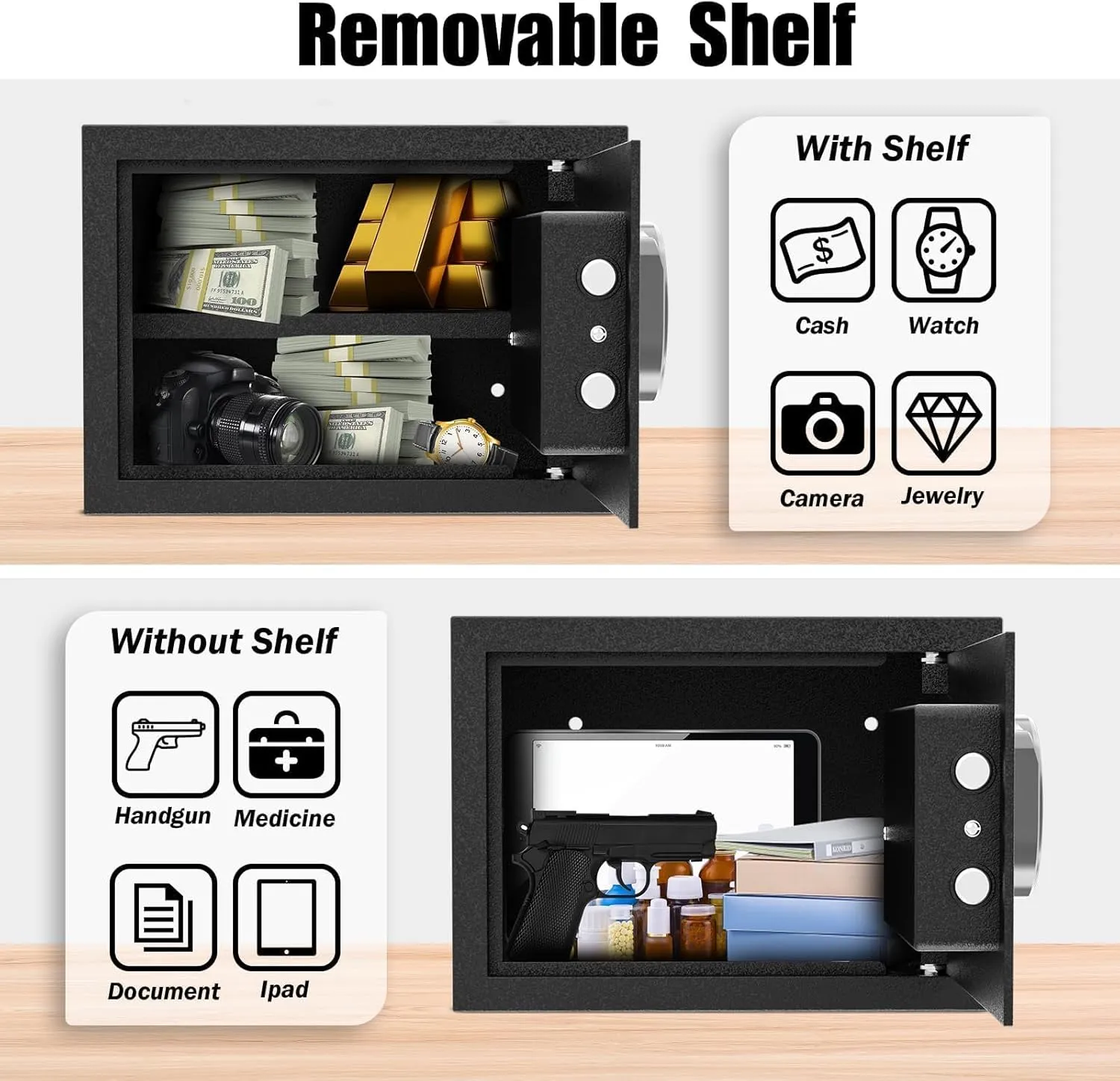 [ 1.6 Cu.ft. ]PATRON Fireproof Safe for Home,Document Safe Box Office,Digital Security Home Safes,Cabinet Safes for Money Cash,Wall Safes with Electronic Keypad for Hotel House Business,1.6 Cu.ft.