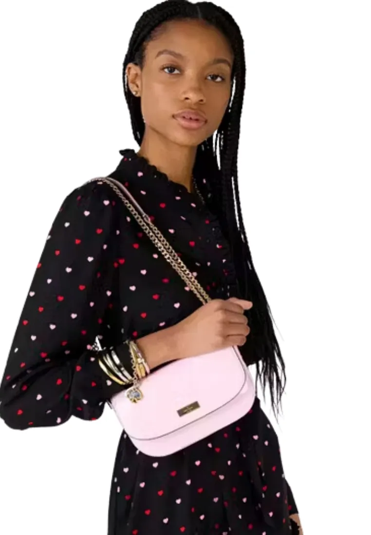 ( PREORDER ) Kate Spade Krista Patent Chain Crossbody Bag In Pink Horizon KK101