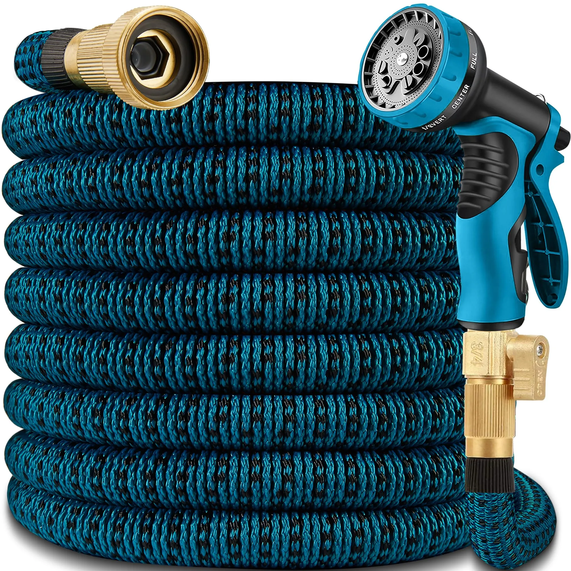 100 ft Expandable Garden Hose, 2025 Water Hoses with 10 Function Spray Nozzle, Lightweight, No-Kink, Flexible Garden Hoses wi.