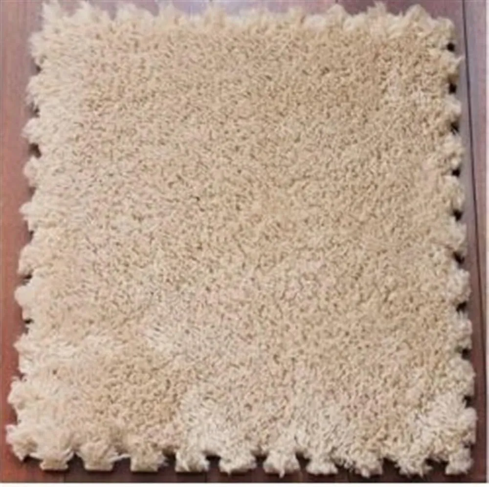 10pcs Room Bedroom Soft Patchwork Mat Magic Cube Slip-Resistant Carpet for Outdoor Toys, Playroom, Deck, Patio, Basement Home Gym(Beige)