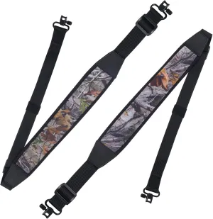1/2 Pack Rifle Sling, Anglecai Gun Sling 2 Point Sling with Swivels Shotgun Sling Neoprene Padded, Length Adjustable Shotgun Strap Tactical Rifle Gun Sling Hunting