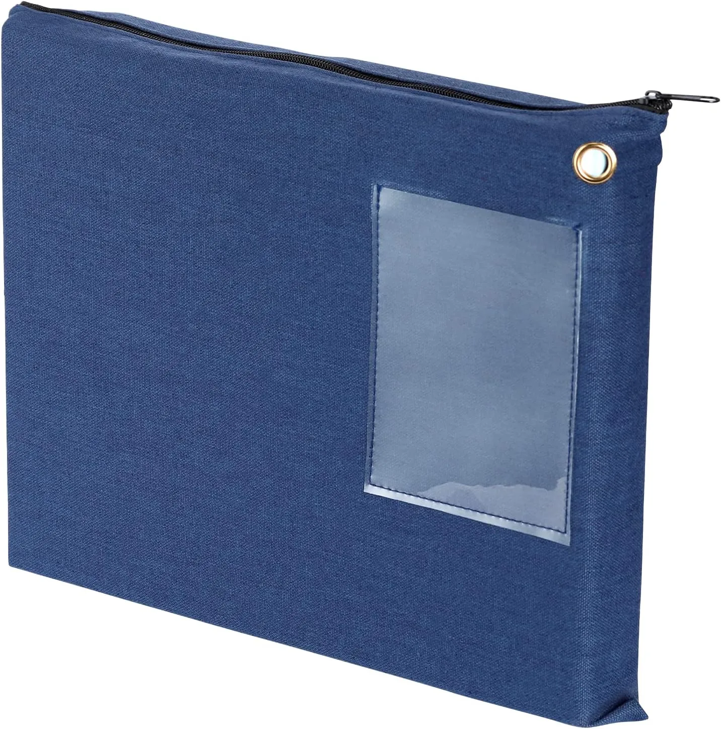 1411Inch Bank Deposit Bags with Zipper Blue Interoffice Mailer Canvas Transit Sack with Grommet for Documents Money Passport (blue)