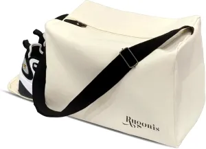 18L Lightweight Canvas Gym Bag with Ventilated Shoe Compartment | Foldable Water-Resistant Workout Duffel for Travel, Fitness & Overnight Trips | Adjustable Strap, Machine-Washable Fabric
