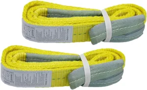 2 Pack 2”x 6FT Lift Sling Straps, 2 Ply Polyester Rigging Straps, 6200LBS Load Capacity Flat Eye-Eye Web Sling for Hoist, Tree Stumps, Heavy Duty Cargo