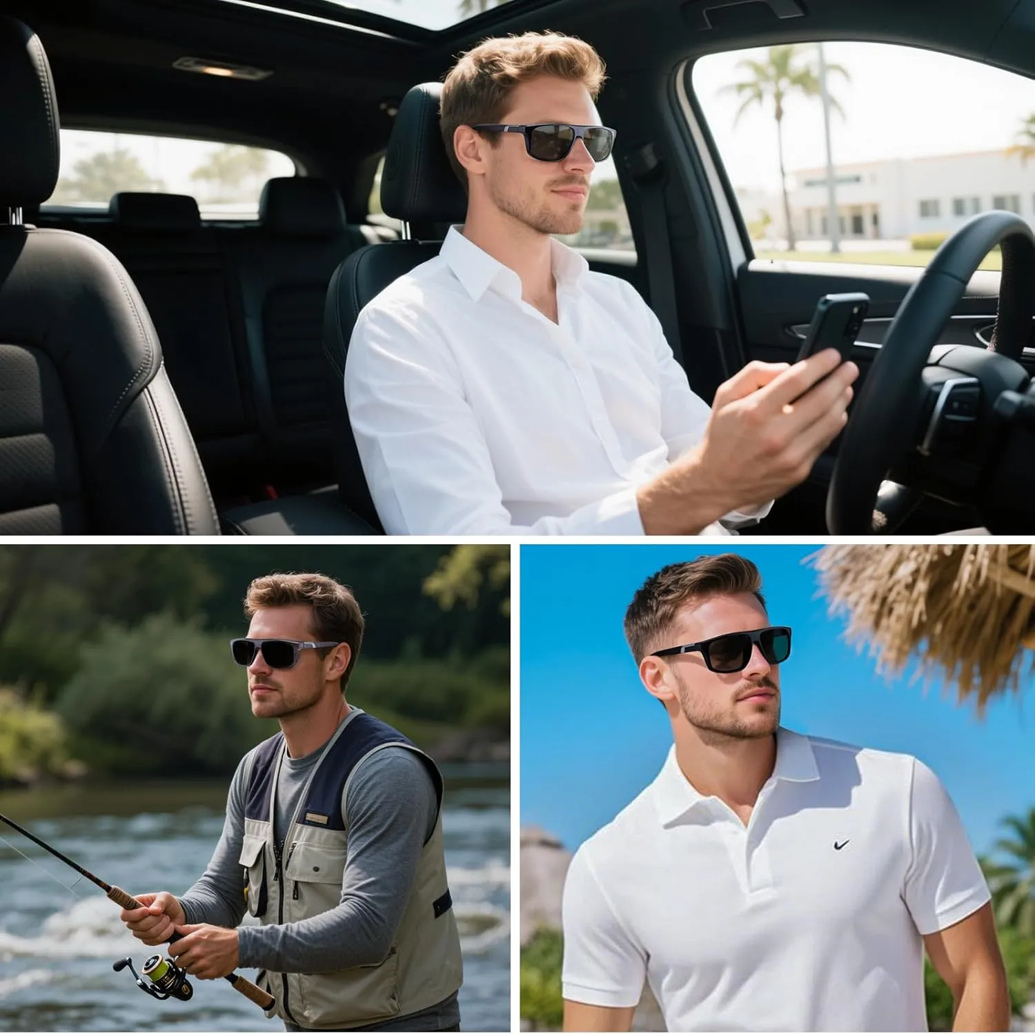 2 Pack Excellent Bifocal Sunglasses for Men Women Durable TR90 Classic Wide Frame Design Sun Readers, UV400 Outdoor Reading Sunglasses for Driving/Fishing/Golf (Black & Grey,  1.25)