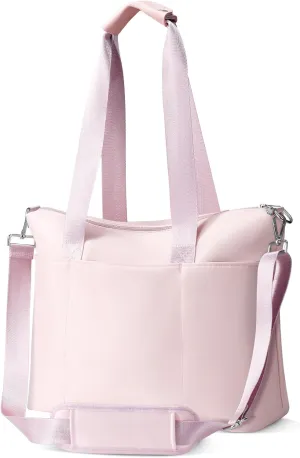 24L Women Nylon Tote Bag with Zipper/15.6" Laptop Compartment/Travel Sleeve/Yoga Mat Buckle for Work Gym Everyday Use