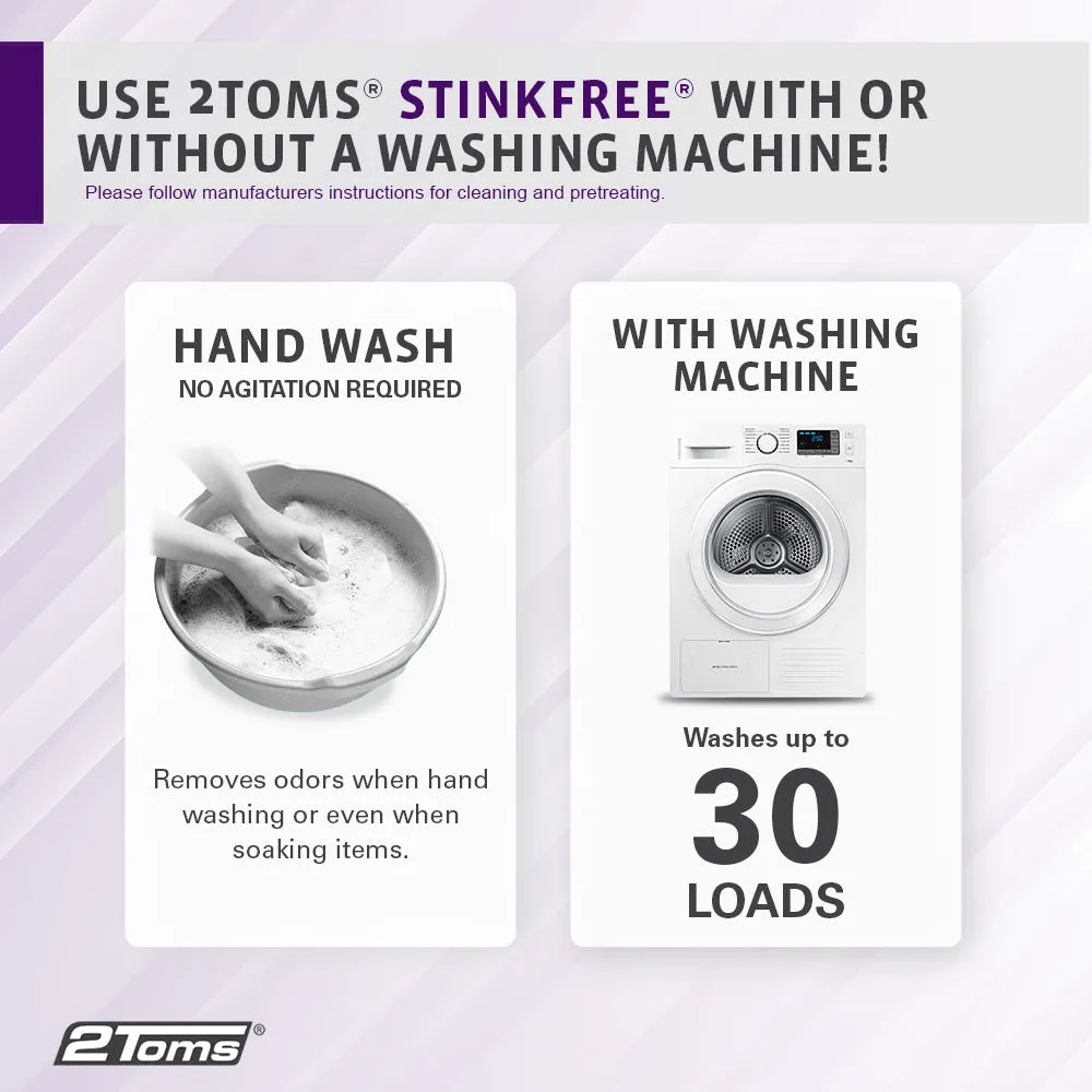 2Toms StinkFree, Sports Detergent, 30oz, 12 CT with Display Case