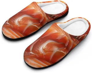 3D Funny Realistic Food Salmon Sushi Cotton Slippers for Women Warm Slippers Anti Slip House Shoes