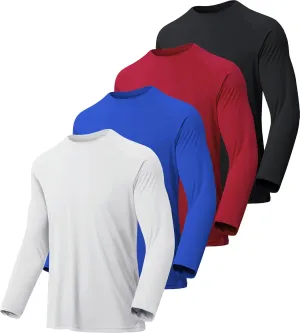 4-7 Pack Long Sleeve Shirts for Men Quick Dry Moisture Wicking Mens Long Sleeve Tee Shirts Workout T Shirts
