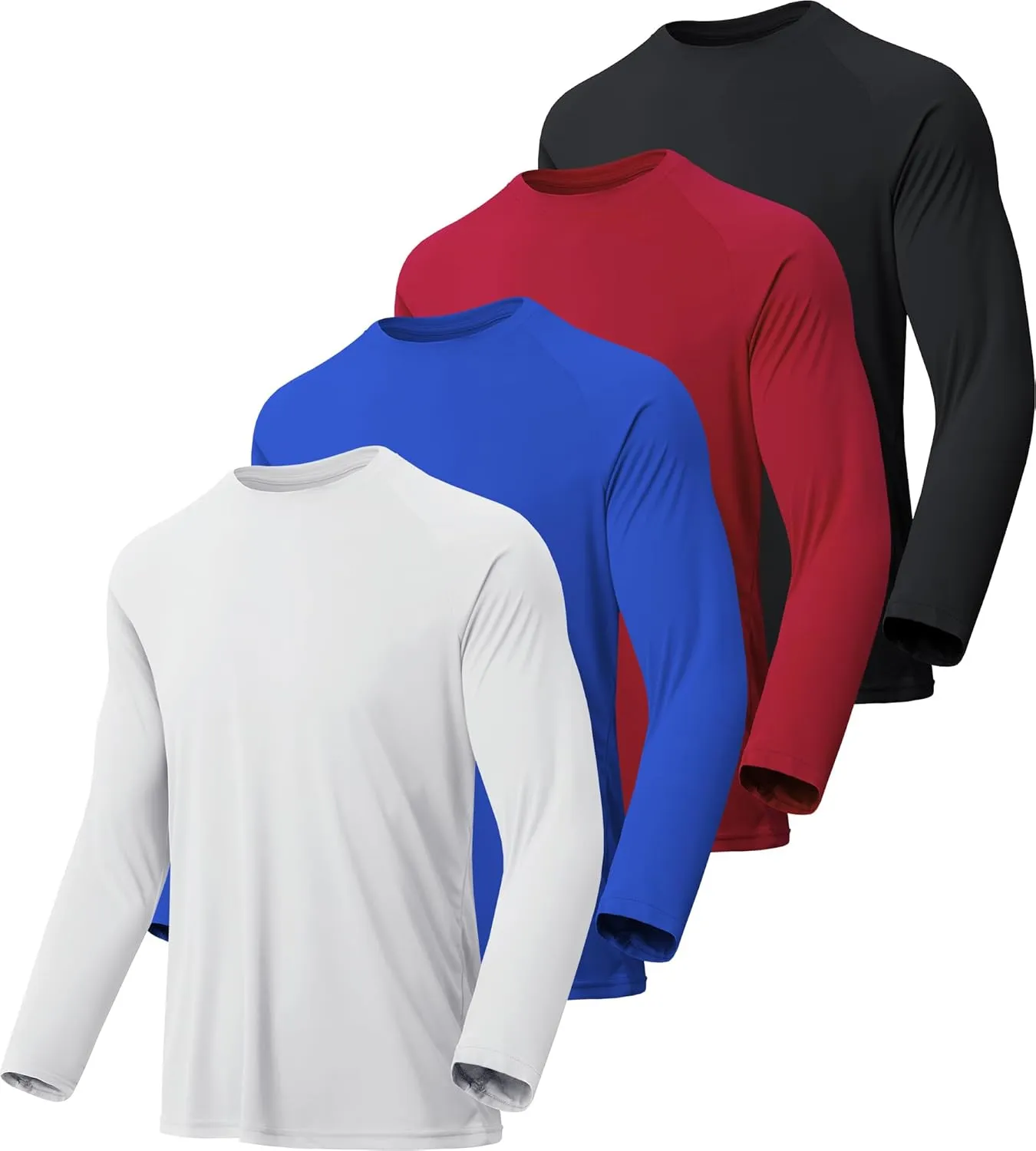 4-7 Pack Long Sleeve Shirts for Men Quick Dry Moisture Wicking Mens Long Sleeve Tee Shirts Workout T Shirts