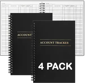 4 Pack Expense Tracker Ledger Book- Finance Book for Home Budget Tracking, Business Bookkeeping -Home Budget notebook, Finance Planner- Expense Ledger for Small Business Bookkeeping (100 Pages 4 Pack)