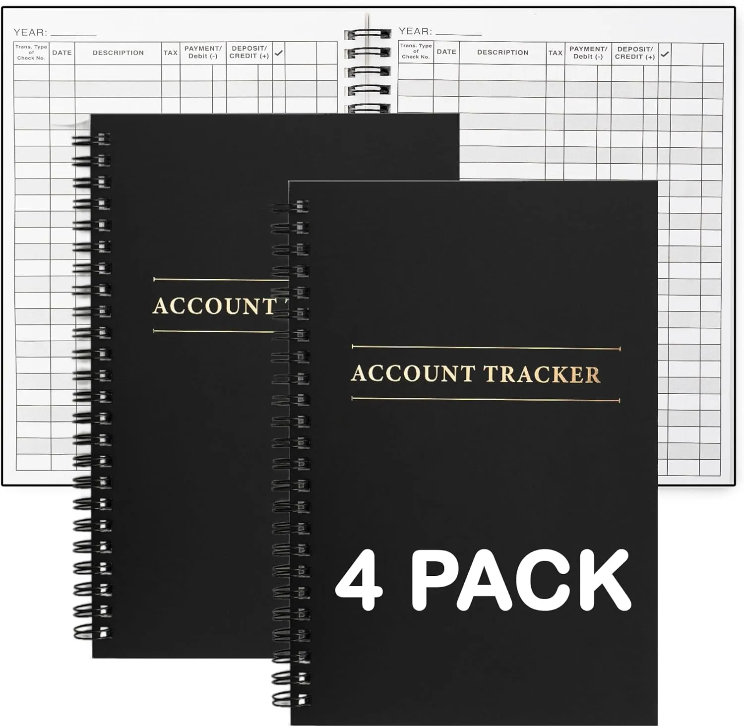 4 Pack Expense Tracker Ledger Book- Finance Book for Home Budget Tracking, Business Bookkeeping -Home Budget notebook, Finance Planner- Expense Ledger for Small Business Bookkeeping (100 Pages 4 Pack)