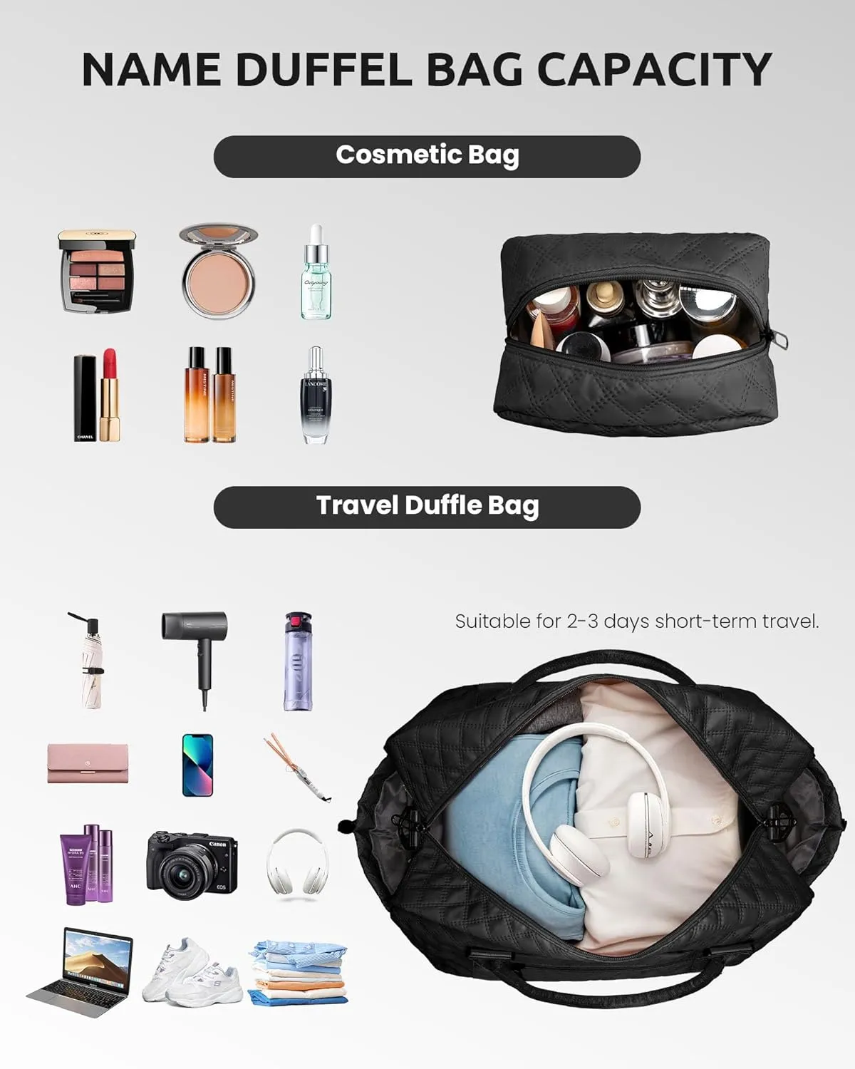 5 6 7 8 9 10 11 12 13 14 15 16 Year Old Girls Birthday Gifts for Teen Girls-Initial Duffle Bag with Shoe Compartment, Weekender Bag, Overnight Bag, Travel Bag with Makeup Bag (Letter M)