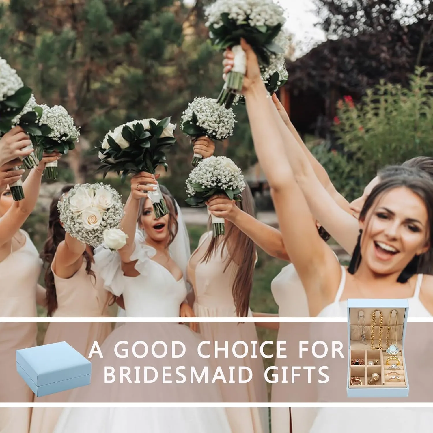 5pcs Bridesmaid Scrunchies Proposal Gifts makeup bag bulk Jewelry Box 4.1inch square Hair Claws Bachelorette Hair Clip heart sunglasses Girls for Wedding Party Favors (Sage Green, Small)