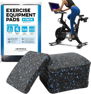 6-Pack Exercise Equipment Mat - Treadmill Pads for Carpet Floors, Protective Anti-Slip Treadmill Pad for Hardwood Floors & Carpets, Home Gym Accessories, Exercise Bike Mat, 4X 4X 0.5 in