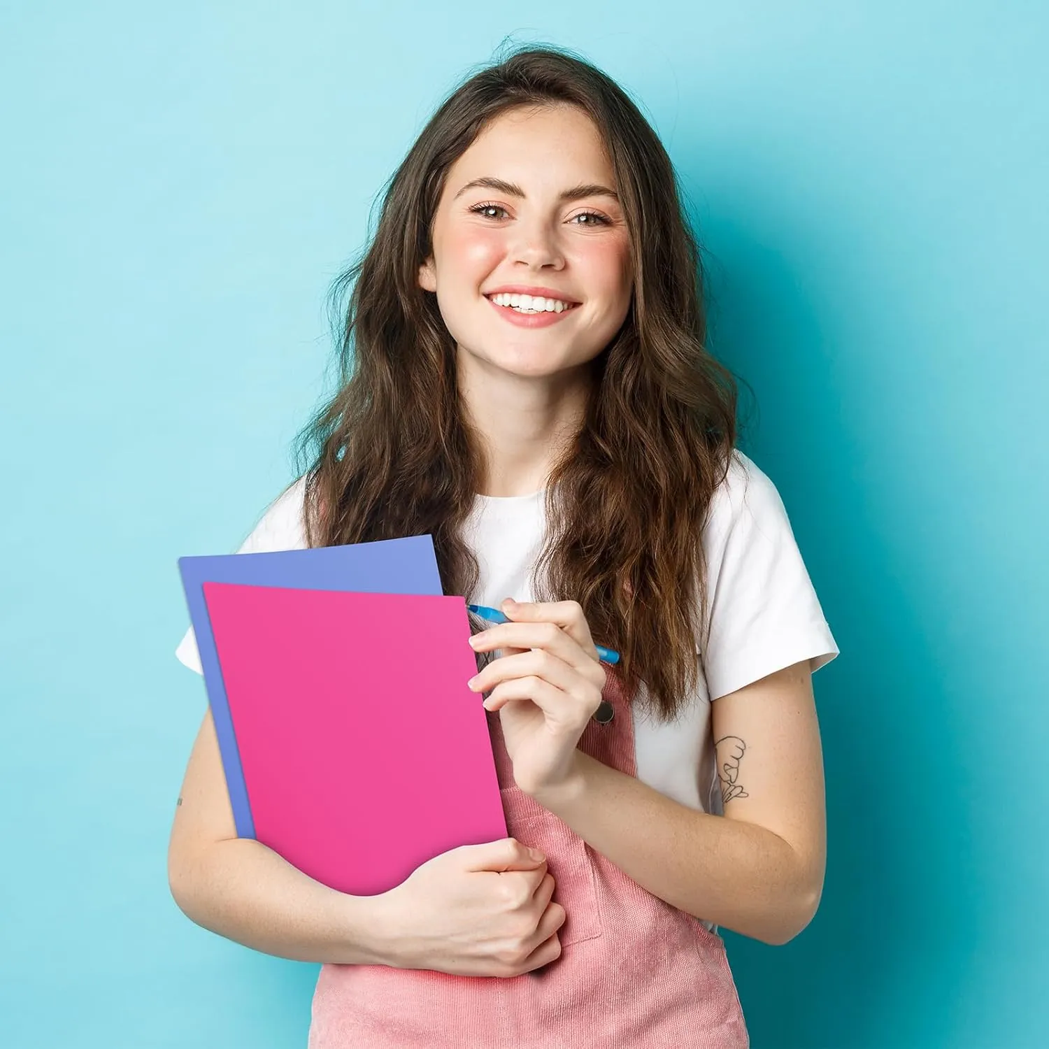 60 Pack Plastic Folders with Pockets - 20 Colors 2 Pocket Folders Bulk with Business Card Holder for School, Students, Office, Home and Business