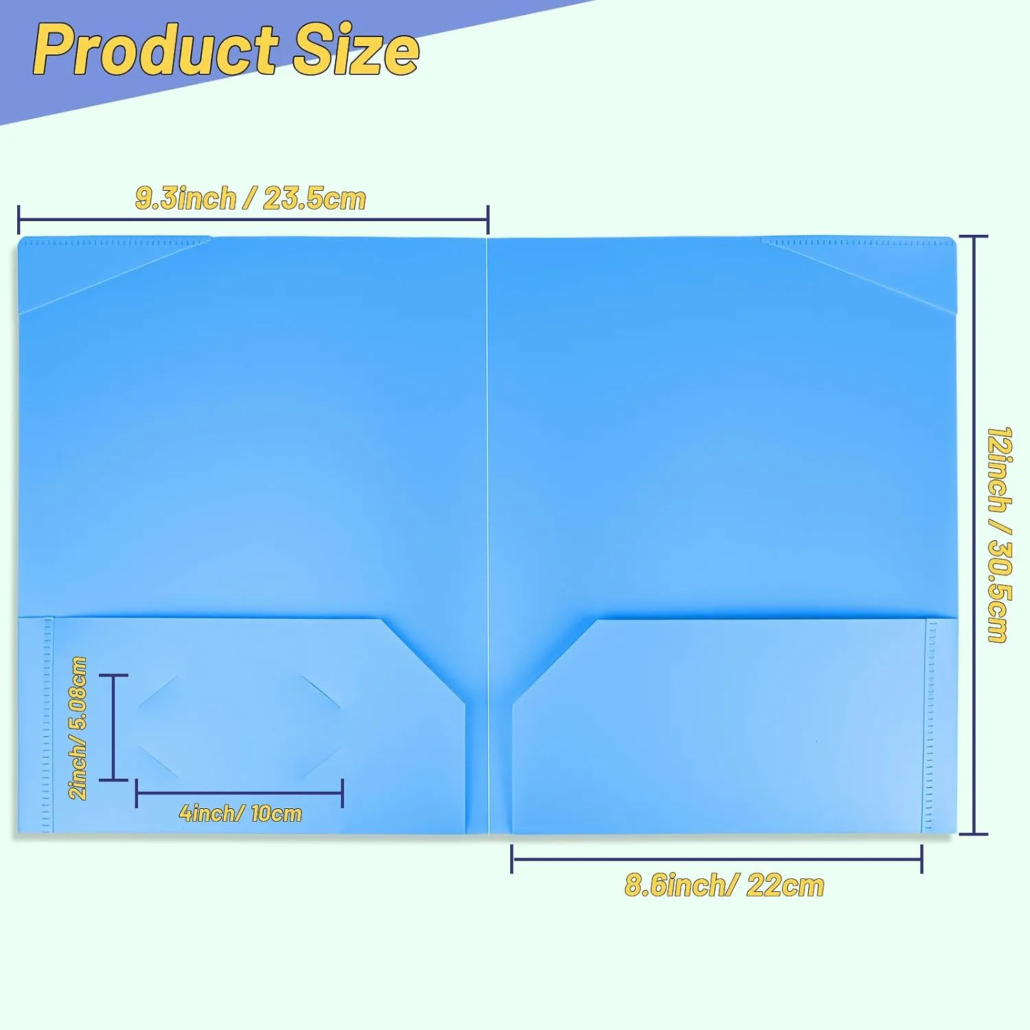 60 Pack Plastic Folders with Pockets - 20 Colors 2 Pocket Folders Bulk with Business Card Holder for School, Students, Office, Home and Business