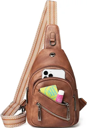 7L Sling Bag For Women Men Crossbody Shoulder Tote Blet Bags Backpack Fanny Pack Travel Purse Faux Leather