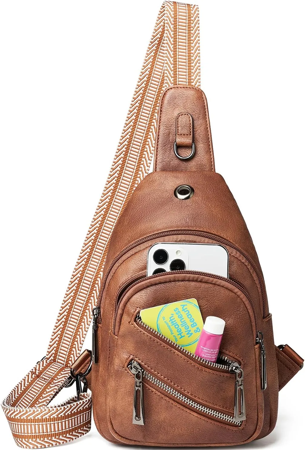 7L Sling Bag For Women Men Crossbody Shoulder Tote Blet Bags Backpack Fanny Pack Travel Purse Faux Leather