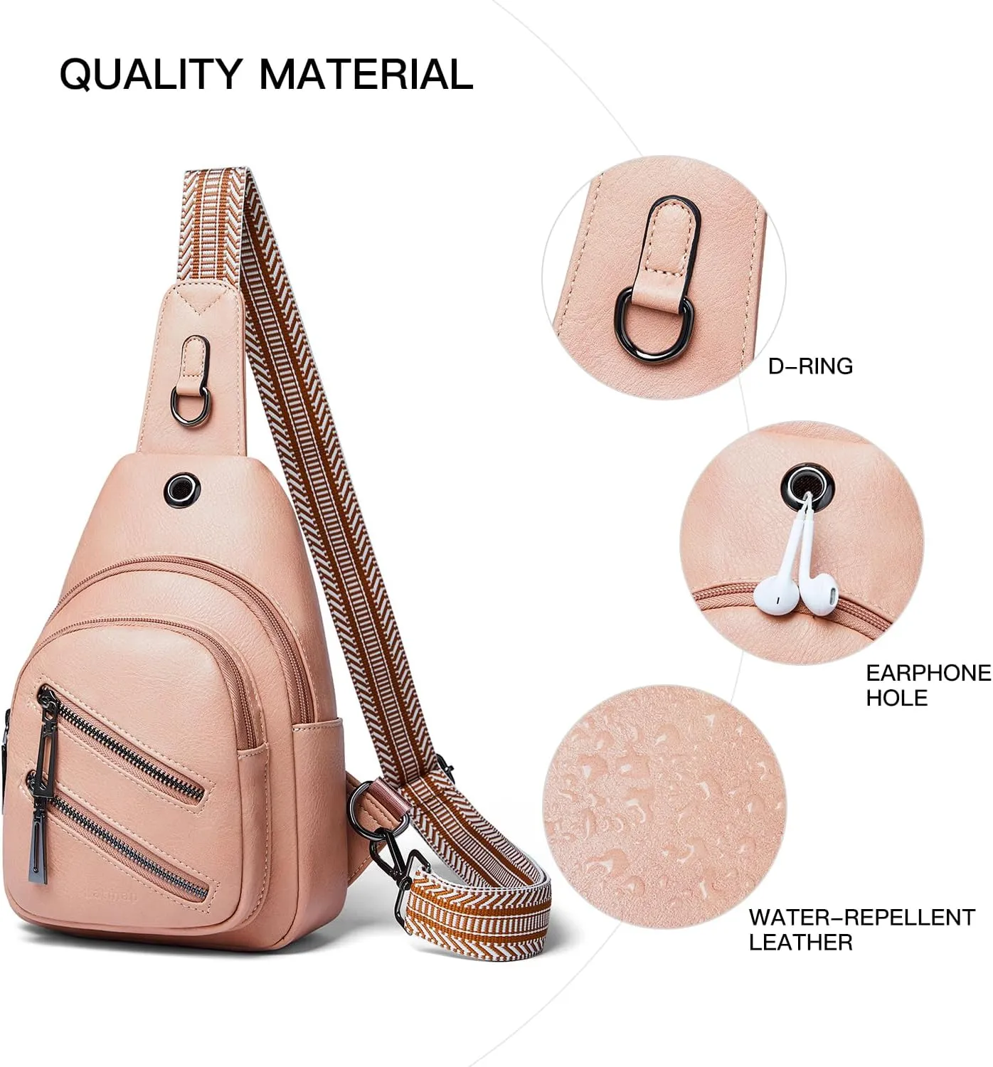 7L Sling Bag For Women Men Crossbody Shoulder Tote Blet Bags Backpack Fanny Pack Travel Purse Faux Leather