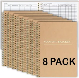 8 Pack Accounting Ledger Books for Home Budget Tracking, Business Bookkeeping - Home Expense Tracking Notebook - Expense Ledger for Small Business Bookkeeping - Bookkeeping Book (100 Pages 8 Pack)