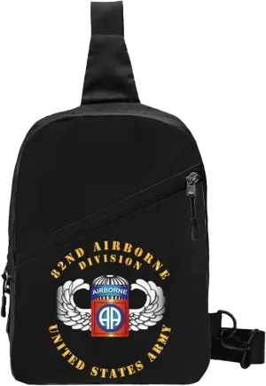 82nd Airborne Division Sling Bag For Women Mens Crossbody Bag Shoulder Bag Travel Hiking Crossbody Bag Casual Backpack Chest Bag