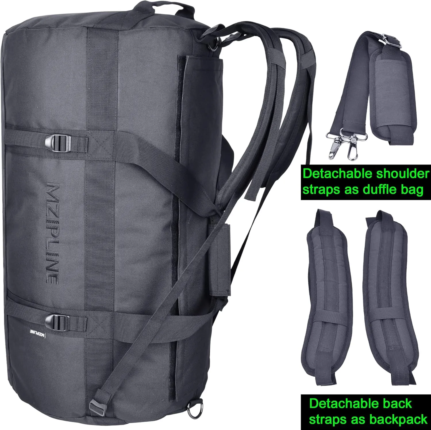 96L XL Large Backpack Duffle Bag Water Resistant Sport Gym Overnight Weekender Holdall Bag,Travel Duffel Bag With Activated Carbon Lining
