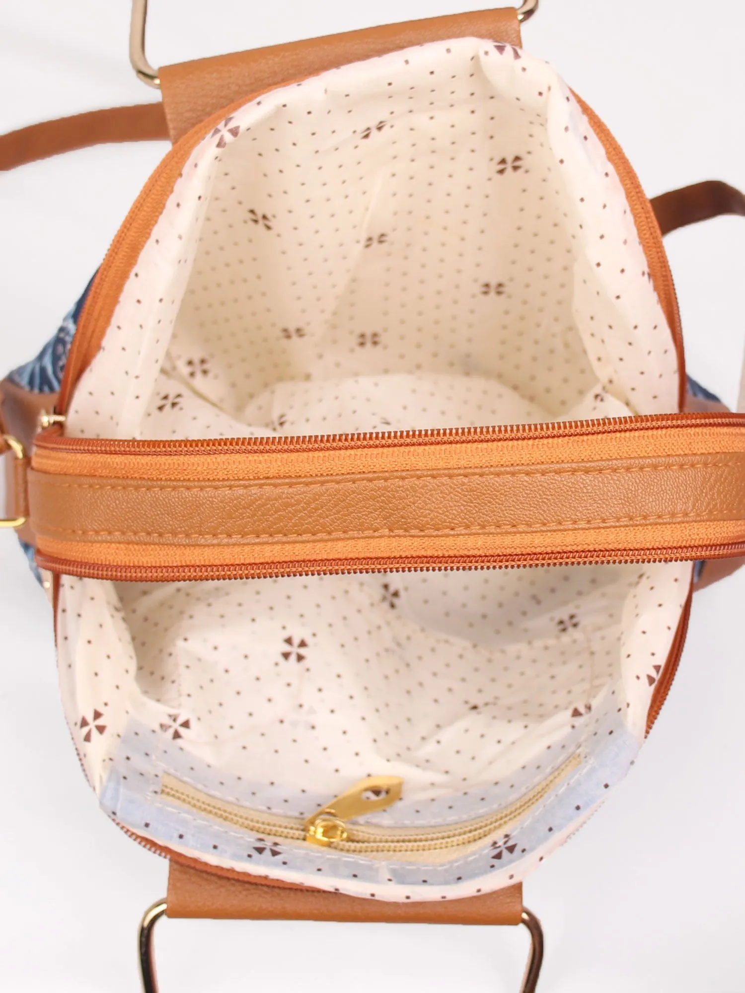ABSTRACT FLOWERS STATEMENT HANDBAG