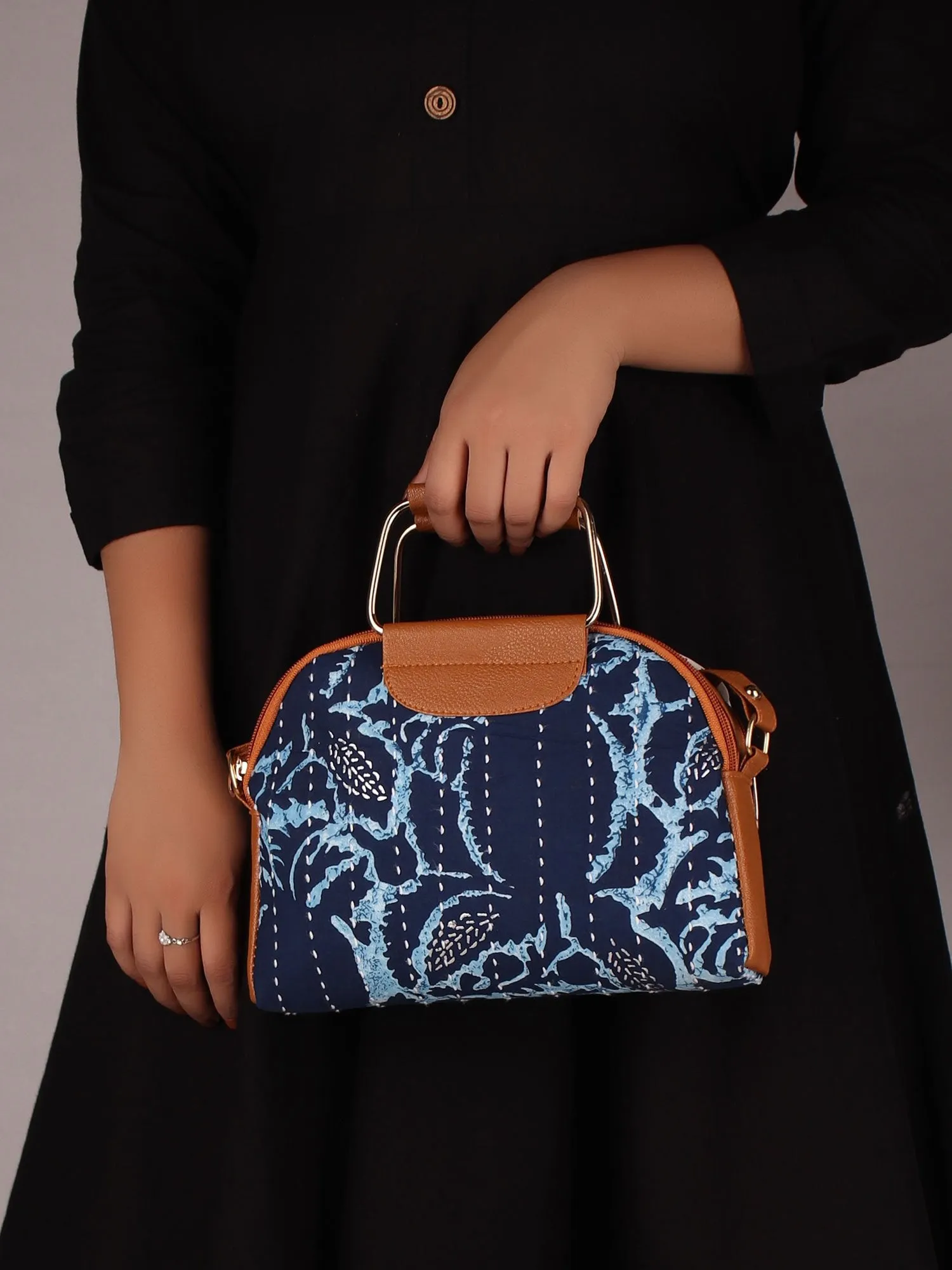 ABSTRACT FLOWERS STATEMENT HANDBAG