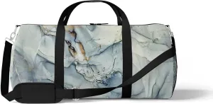 Abstract Marble Fluid Texture Sports Duffel Bag Travel Gym Tote Bags Lightweight Durable Shoulder Strap Waterproof Polyester Outside Mesh Pocket Overnight Trip Duffel Bag for Women Men