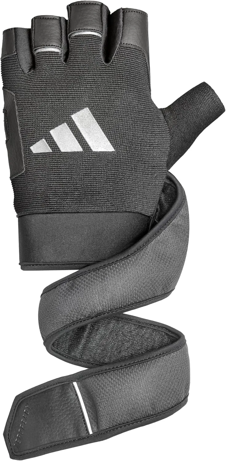 adidas Wrist Wrap Training & Weightlifting Gloves, Fingerless Workout Gloves