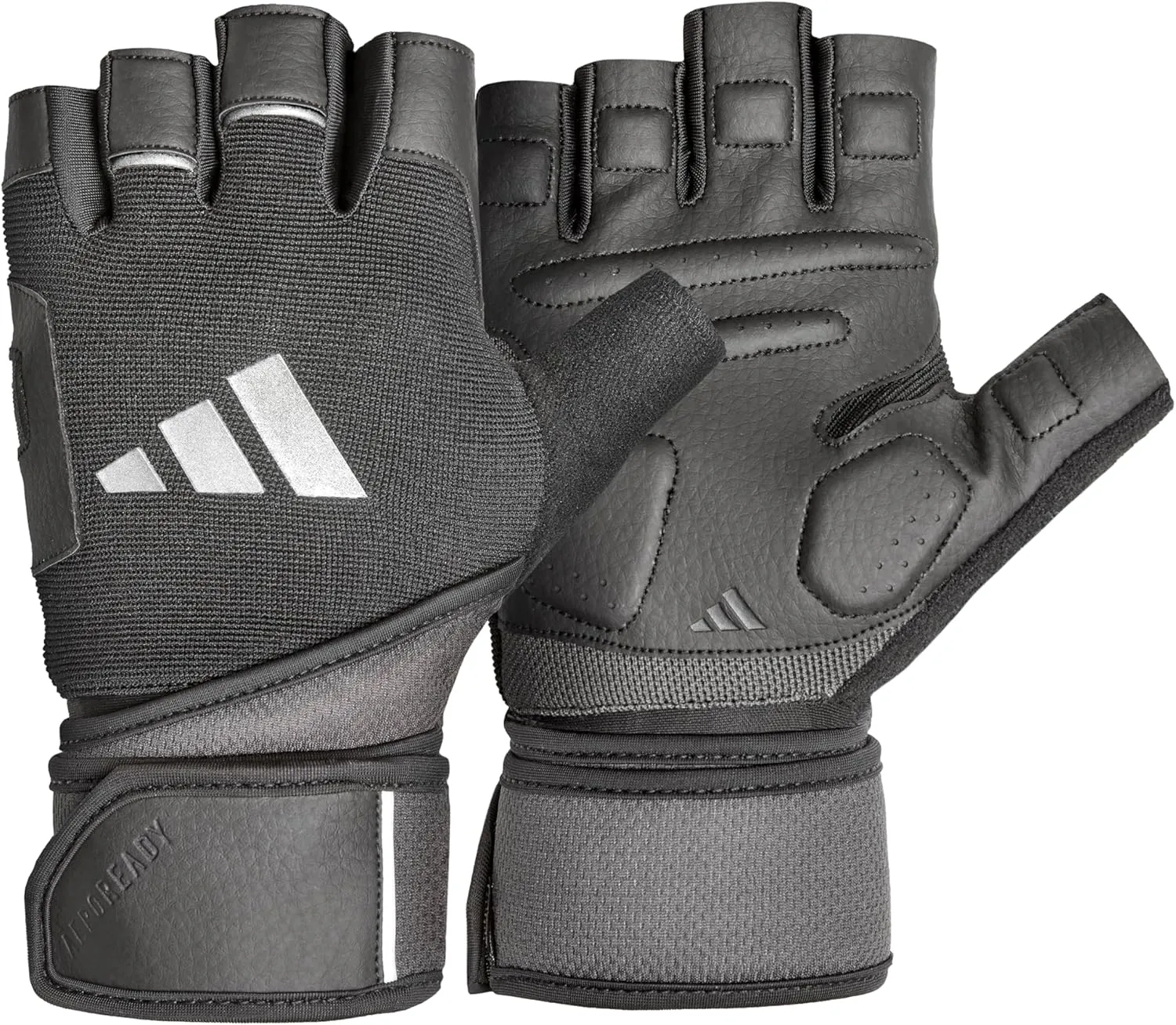 adidas Wrist Wrap Training & Weightlifting Gloves, Fingerless Workout Gloves