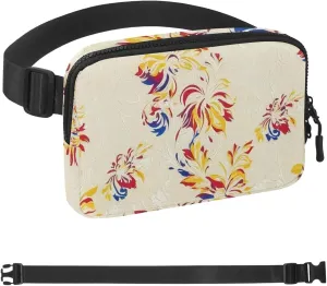 Aesthetic Leaves-361 Crossbody Fanny Pack for Men&Women,Belt Bag for Travel Casual Walking Running Hiking Cycling