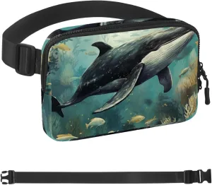 Aesthetic Whale-868 Crossbody Fanny Pack for Men&Women,Belt Bag for Travel Casual Walking Running Hiking Cycling