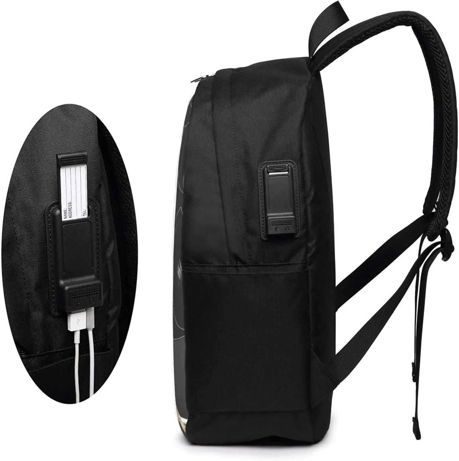 African American Black Woman Laptop Backpack, Travel Backpack with USB Charging Port, Computer Bag for Men Women