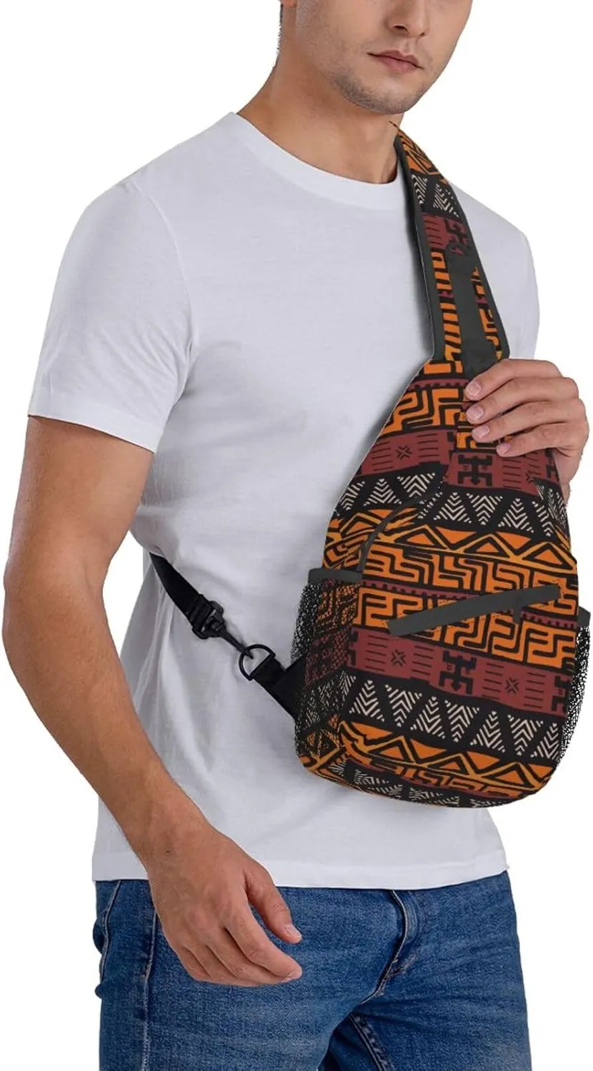 African Crossbody Bag African Art Shoulder Bag Backpack Africa Sling Bag Chest Casual Daypack for Outdoor
