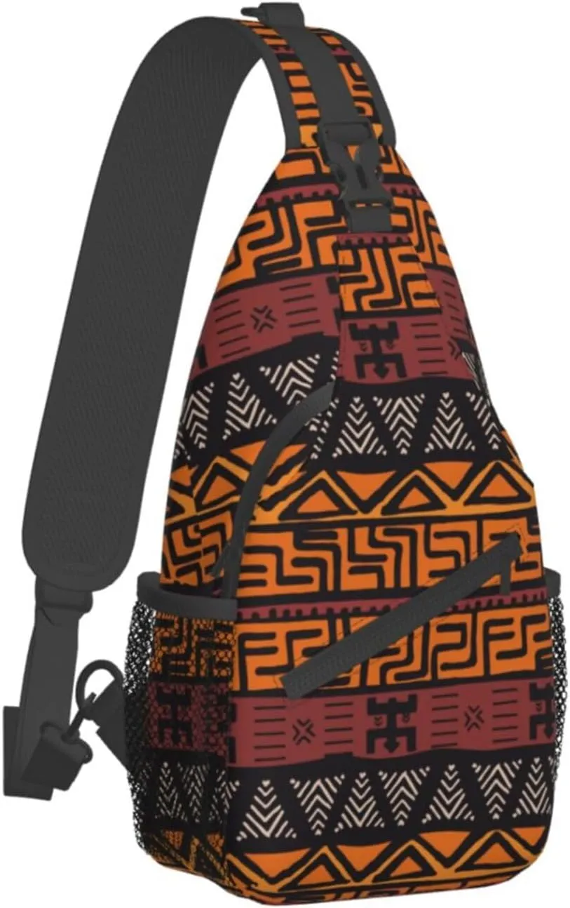 African Crossbody Bag African Art Shoulder Bag Backpack Africa Sling Bag Chest Casual Daypack for Outdoor
