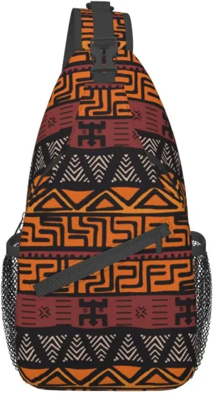African Crossbody Bag African Art Shoulder Bag Backpack Africa Sling Bag Chest Casual Daypack for Outdoor