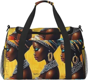 African Women Travel Duffel Bag Tote Bag Sports Gym Bag For Women And Men