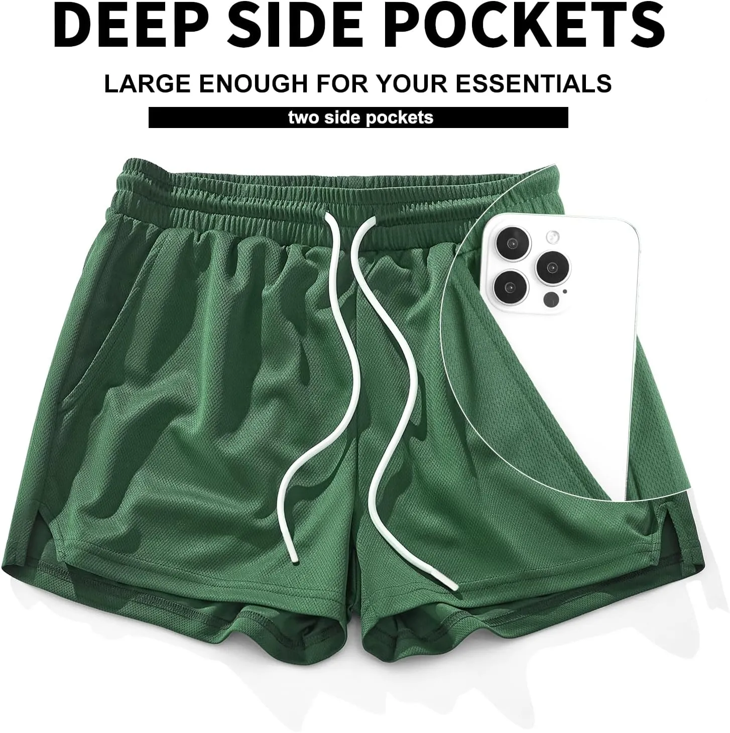 AIMPACT Mens Mesh Running Shorts 3 Inch Quick Dry Gym Athletic Workout Shorts for Men with Pockets
