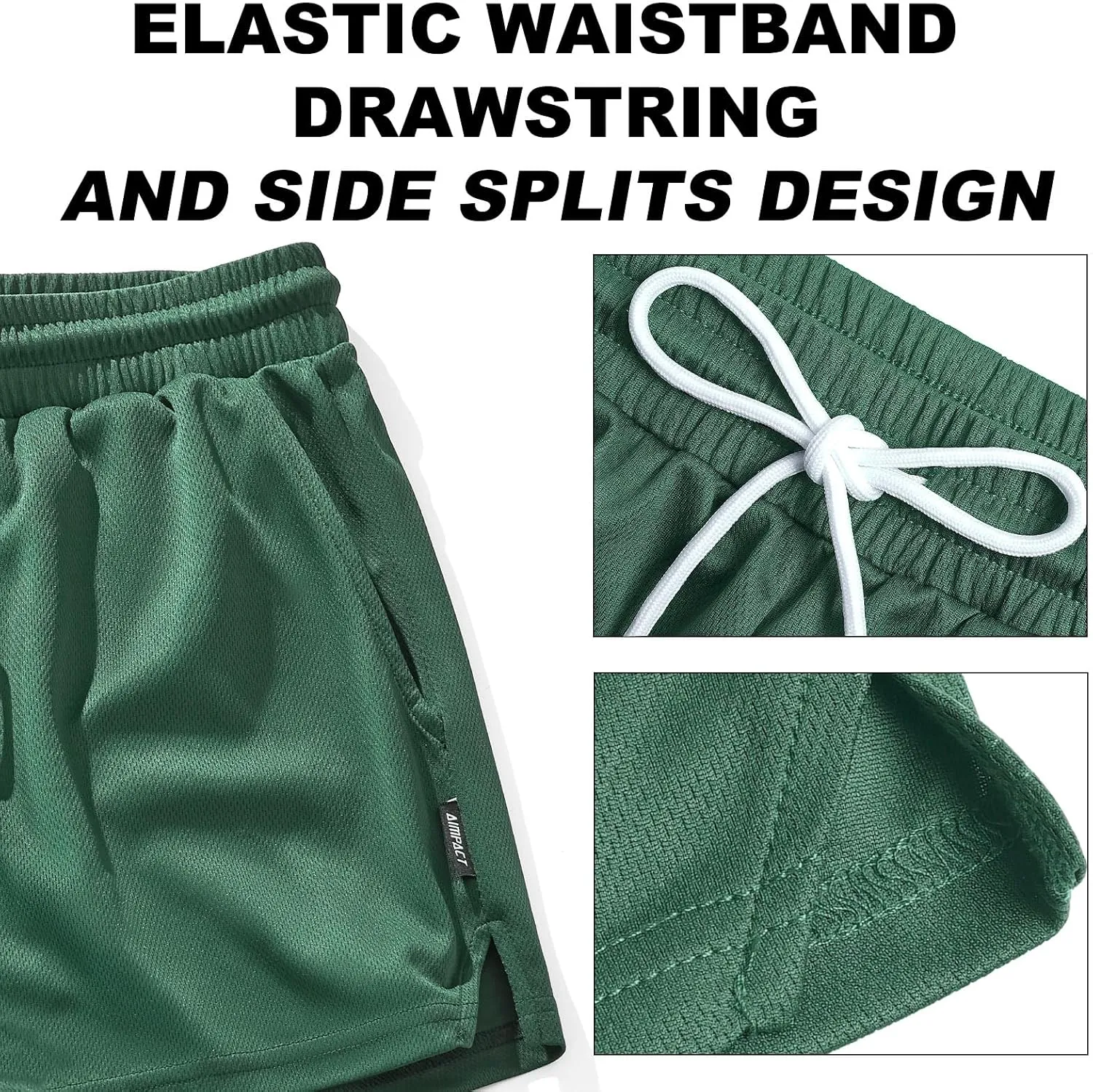 AIMPACT Mens Mesh Running Shorts 3 Inch Quick Dry Gym Athletic Workout Shorts for Men with Pockets