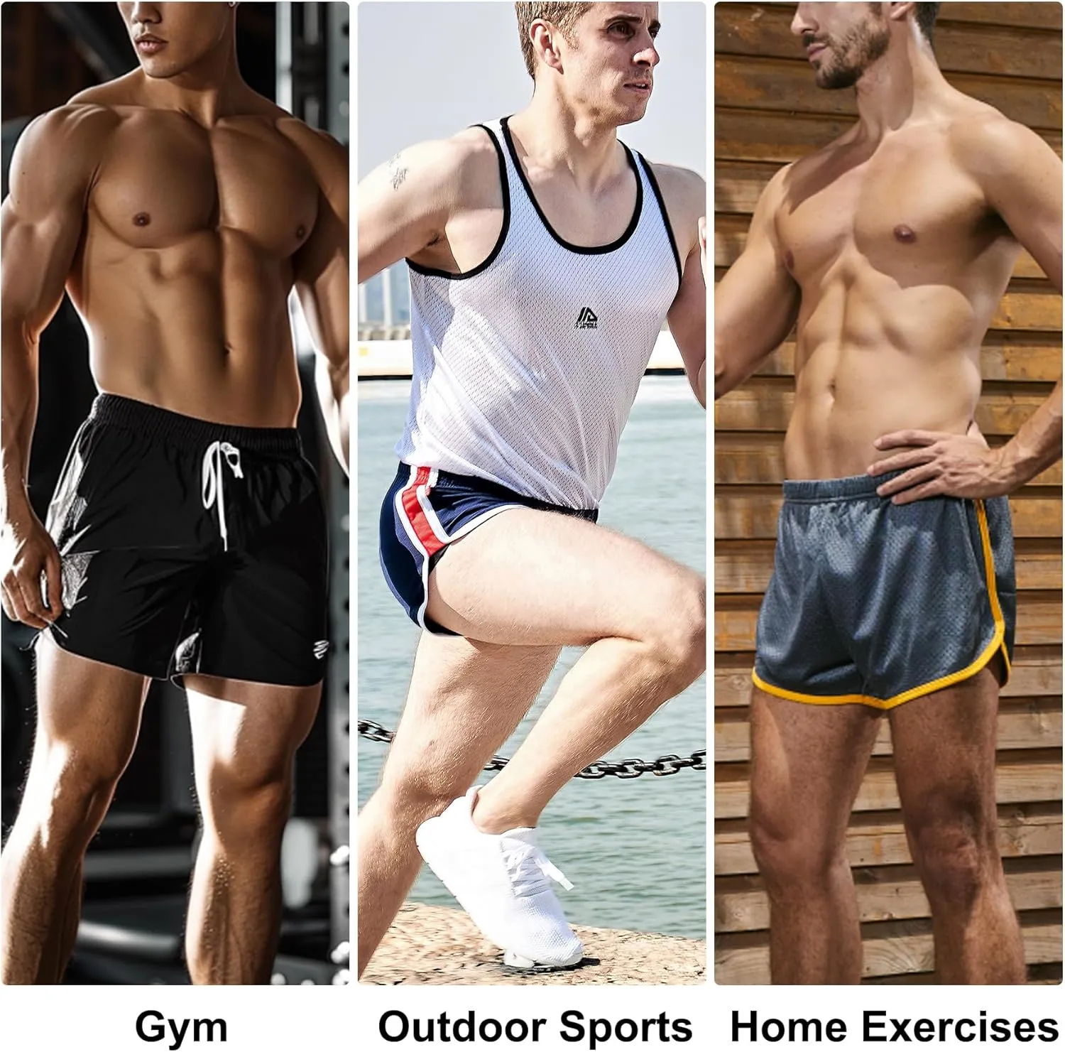AIMPACT Men's Mesh Running Shorts Retro 3 Inch Quick Dry Gym Athletic Workout Short Shorts