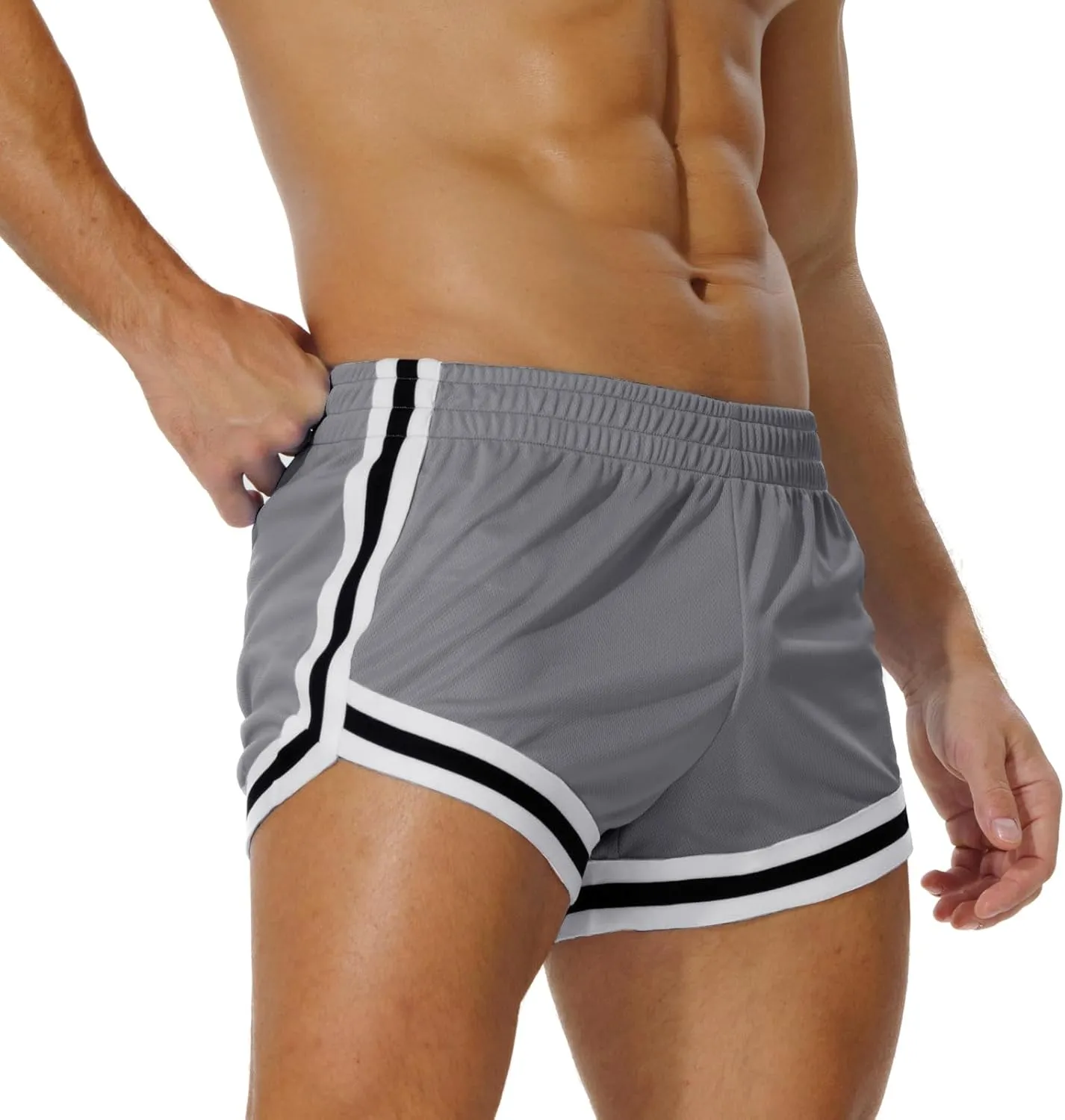 AIMPACT Men's Mesh Running Shorts Retro 3 Inch Quick Dry Gym Athletic Workout Short Shorts