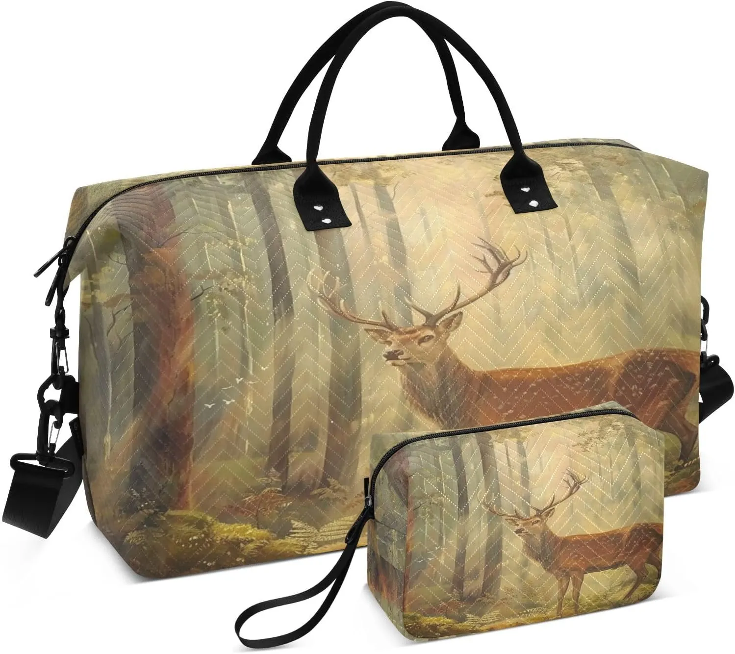 ALAZA Deer in The Forest Travel Duffel Bag Gym Bag Sports Tote Bag Weekender Overnight Travel Bag for Women Men Business Trip Workout