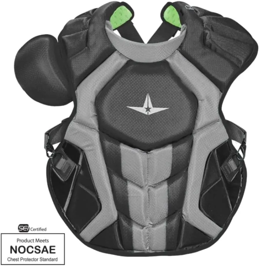 All-Star Catcher’s Gear Kit – Includes Helmet, Chest Protector & Leg Guards – Lightweight, Durable Baseball Protective Set, Meets NOCSAE