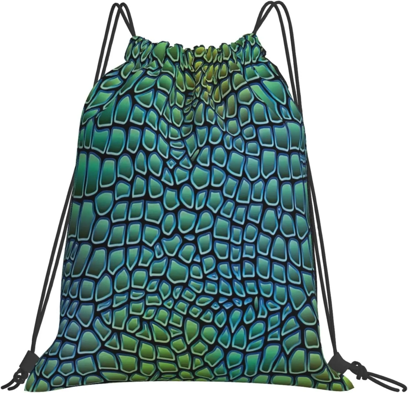 Alligator Skin Print Drawstring Backpack Bags Gym Bag String Bag Sport Storage Bag For Sport Yoga Shopping Men Women