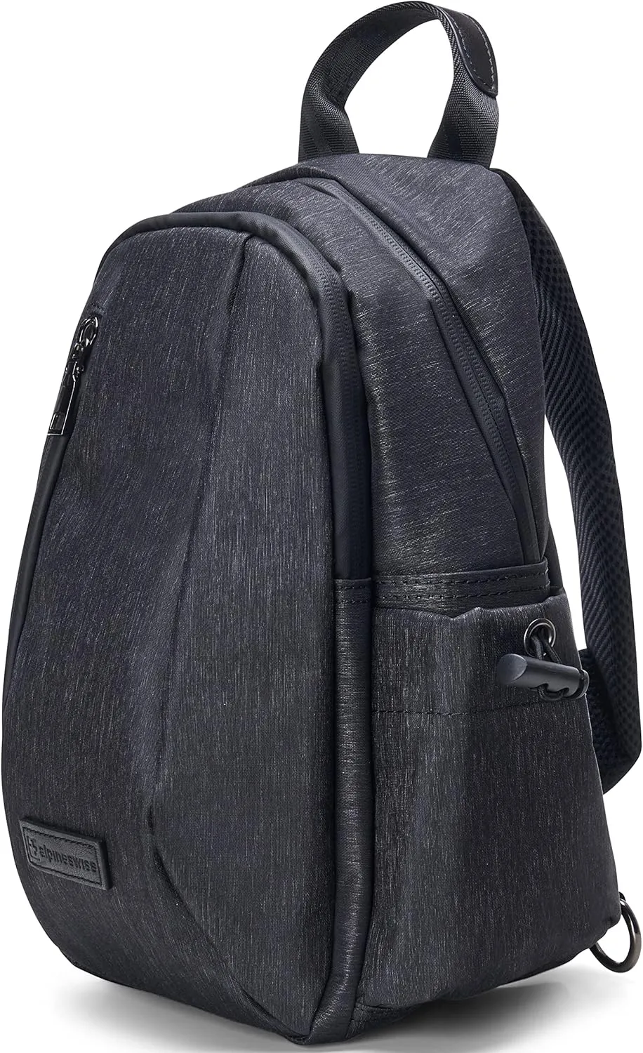 Alpine Swiss Sling Bag Crossbody Backpack Chest Pack Casual Day Bag Shoulder Bag Black