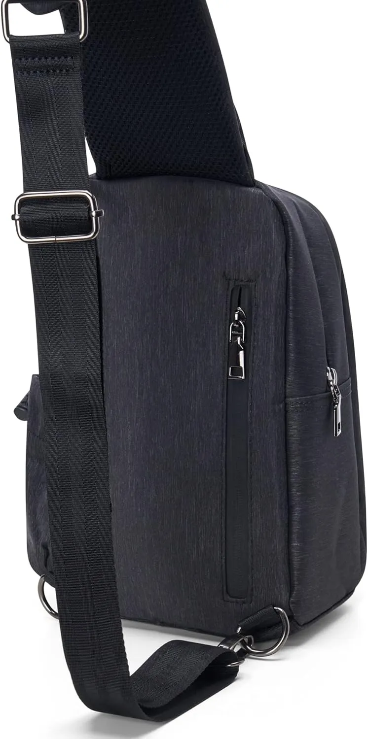 Alpine Swiss Sling Bag Crossbody Backpack Chest Pack Casual Day Bag Shoulder Bag Black