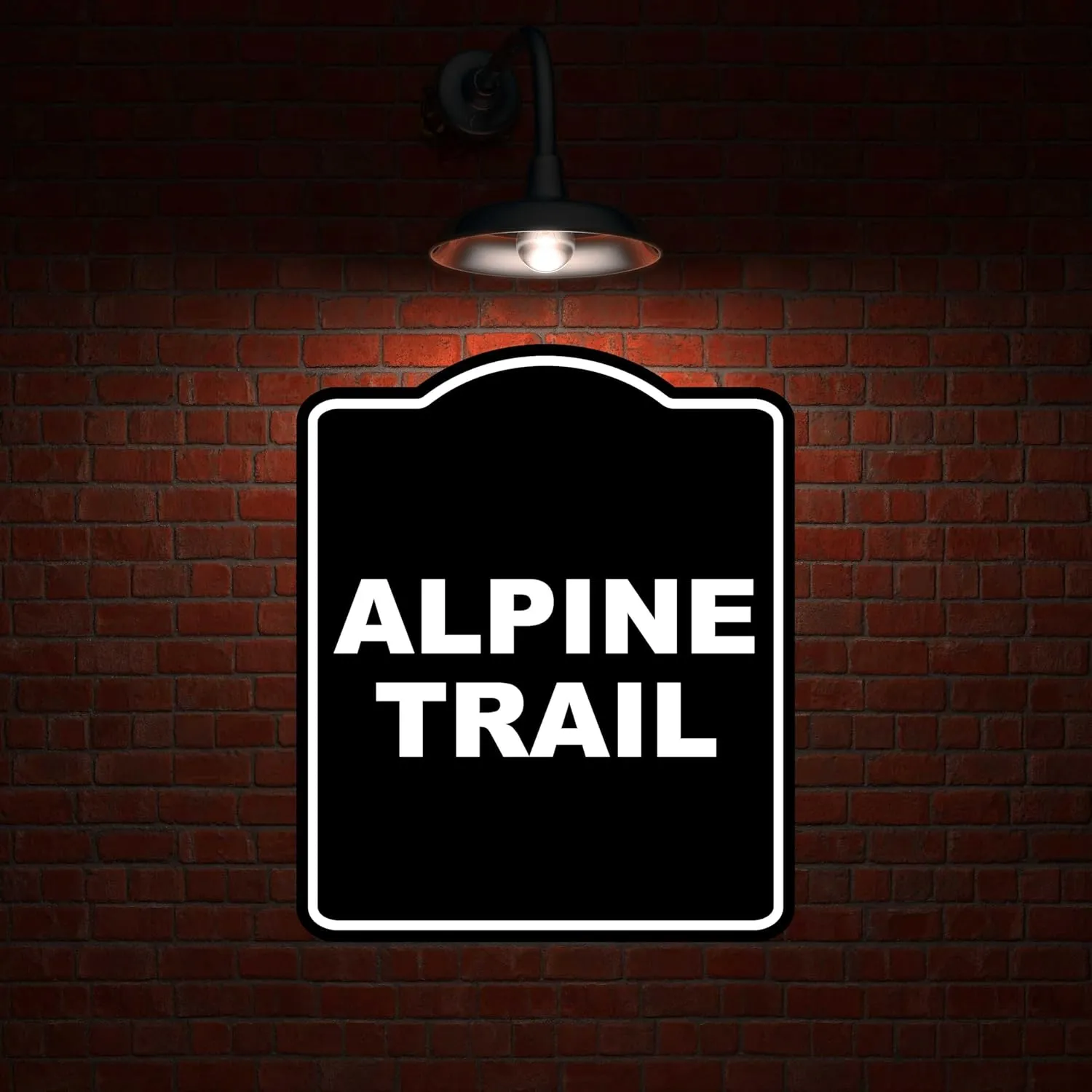 ALPINE TRAIL BLACK Minimalist Aluminum Composite Sign 15 x 18 inches
