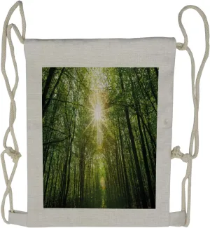 Ambesonne Forest Drawstring Backpack, Summer Trees Upward View, Sackpack Bag